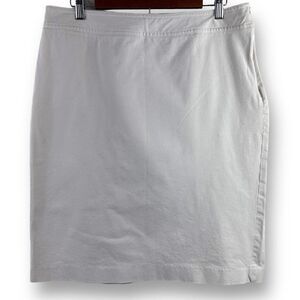 Gap Womens Beige Cotton Stretch Side Zip Mini Straight Pencil Skirt 14‎